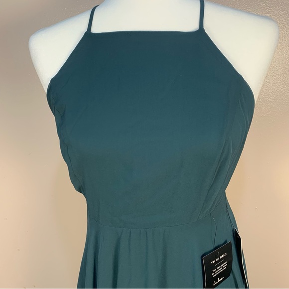 Lulus Mythical Kind of Love Dark Green Cross Back Formal Maxi Dress - Picture 11 of 14